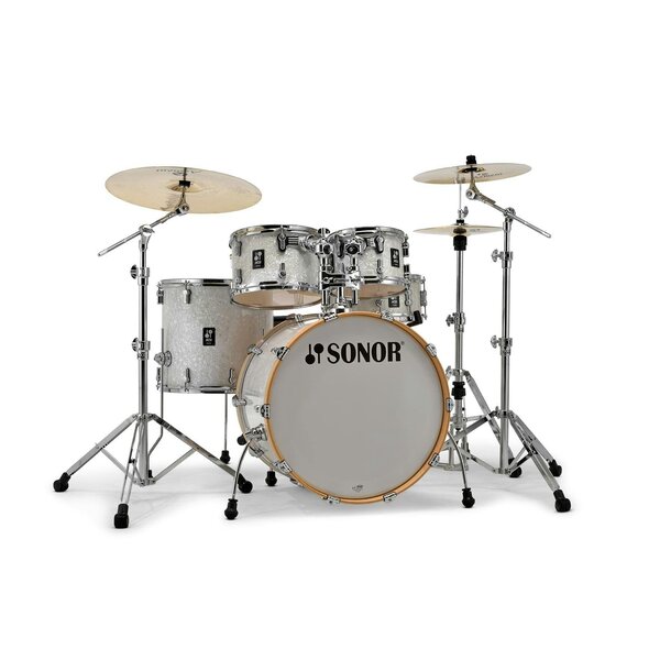 Sonor Sonor AQ2 20" Studio Shell Maple Drum Kit, White Pearl With HS2000 Hardware Set & DT 2000 Drum Throne (Bundle)