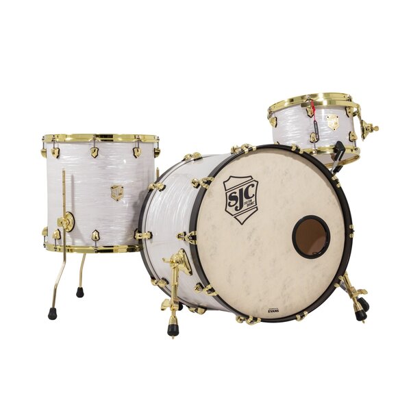 SJC Providence 22" Drum Kit, White Marine Pearl w/Gold Hardware