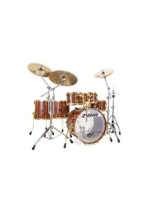Sonor Sonor Signature 150th Anniversary 22" Beech Drum Kit, Bubinga High Gloss Lacquer w/Gold Fittings