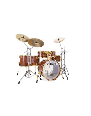 Sonor Sonor Signature 150th Anniversary 22" Beech Drum Kit, Bubinga High Gloss Lacquer w/Gold Fittings