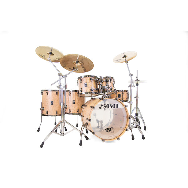 Sonor Sonor Lite 150th Anniversary 22" Heritage Birch Drum Kit, Scandinavian Birch Semi Gloss w/Ruthenium Hardware