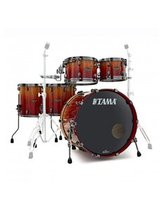 Tama Tama Starclassic 22" Walnut Birch Drum Kit, Vermillion Bosse Fonce Fade
