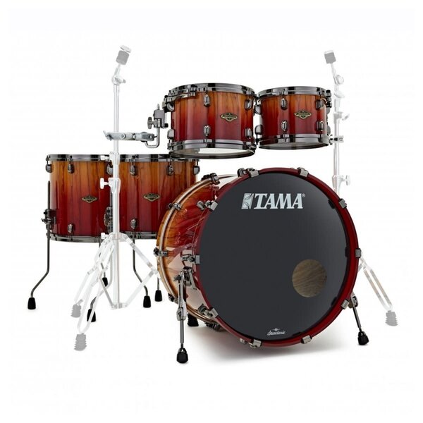 Tama Tama Starclassic 22" Walnut Birch Drum Kit, Vermillion Bosse Fonce Fade