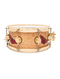 DW Drums DW Collectors Sheila E. Signature 13" x 5.5" Snare Drum, Birdseye Maple w/ Gold Hardware