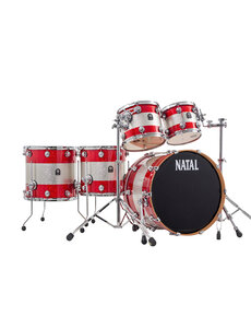Natal Natal Originals 22" Maple Drum Kit, Red/Silver Sparkle Lacquer