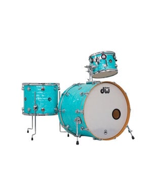 DW Drums DW Collectors Black Badge 24" Maple Drum Kit, Turquoise Pearl w/Maye Mic System