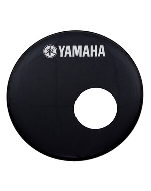 Yamaha Yamaha 20" Classic Logo Bass Drum Head, Black w/Large Off-Set Port Hole