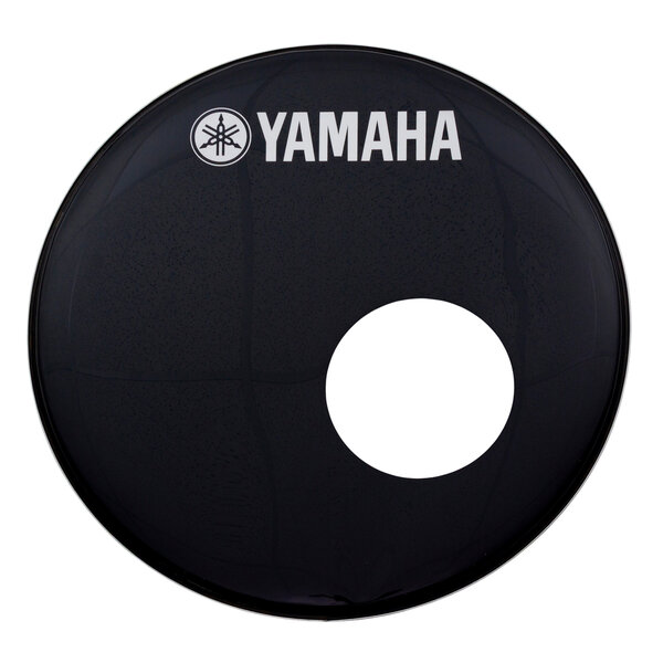 Yamaha Yamaha 20" Classic Logo Bass Drum Head, Black w/Large Off-Set Port Hole
