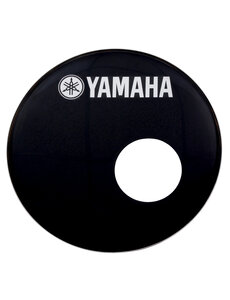 Yamaha Yamaha 24" Classic Logo Bass Drum Head, Black w/Large Off-Set Port Hole