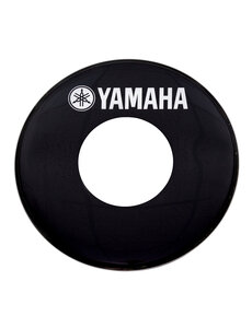 Yamaha Yamaha 24" Classic Logo Bass Drum Head, Black w/Large Centre Port Hole