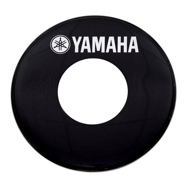 Yamaha Yamaha 24" Classic Logo Bass Drum Head, Black w/Large Centre Port Hole