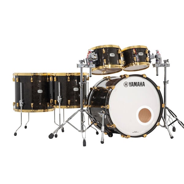 Yamaha Yamaha PHX 22" Drum Kit, Textured Mono Black w/Gold Hardware