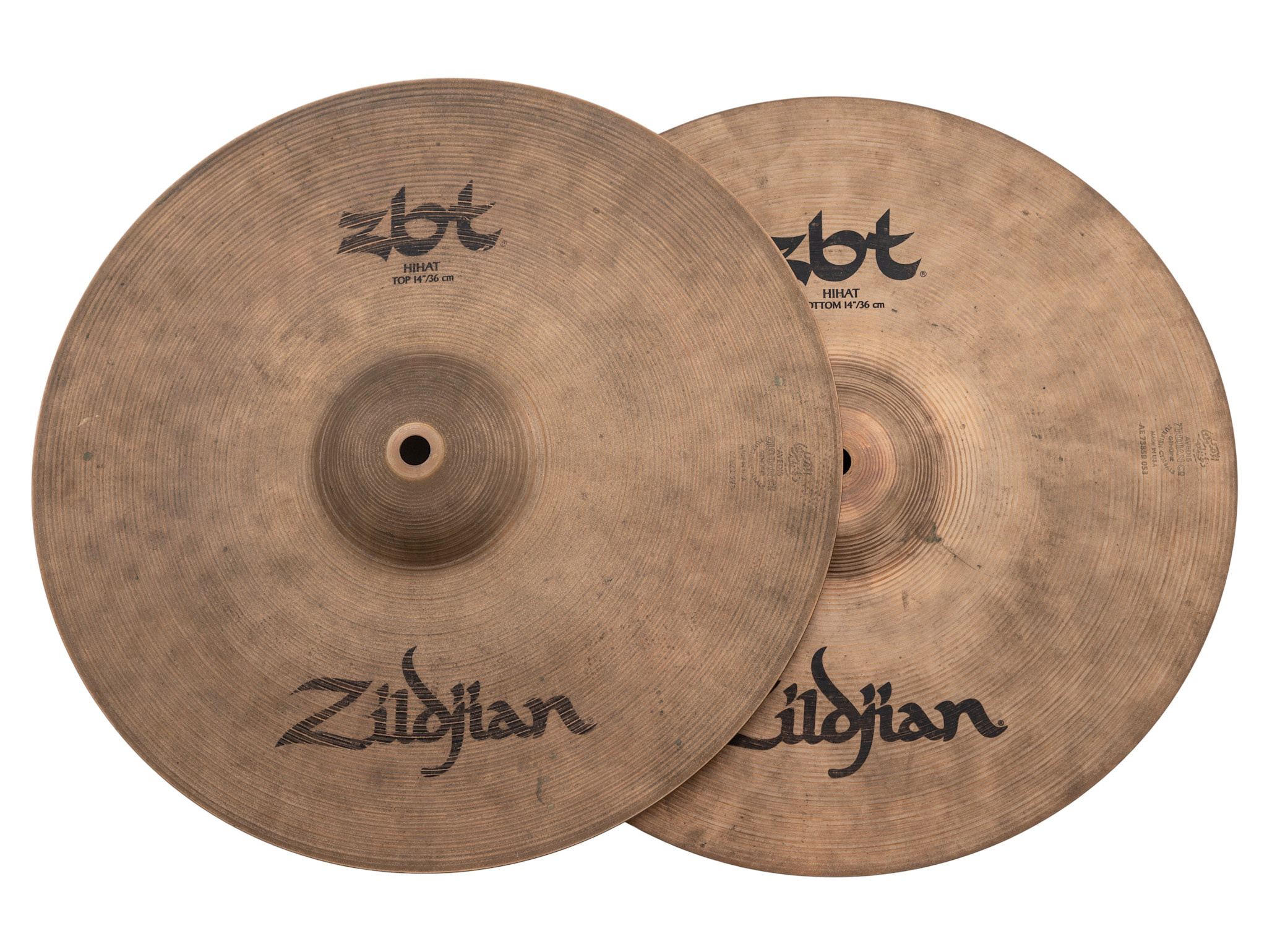 A Zildjian/ジルジャン 古いHIHAT ハイハットシンバル 14インチ上下