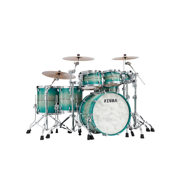 Tama Tama Star 22" Maple Drum Kit, Emerald Sea Curly Maple Burst