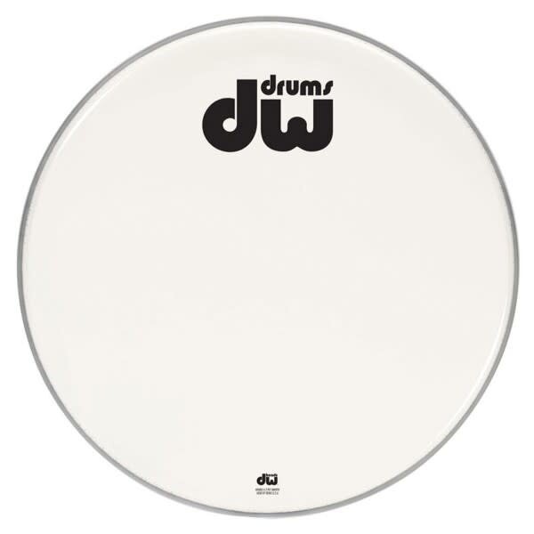 DW Drums DW 18" Double A Bass Drum Logo Head, White