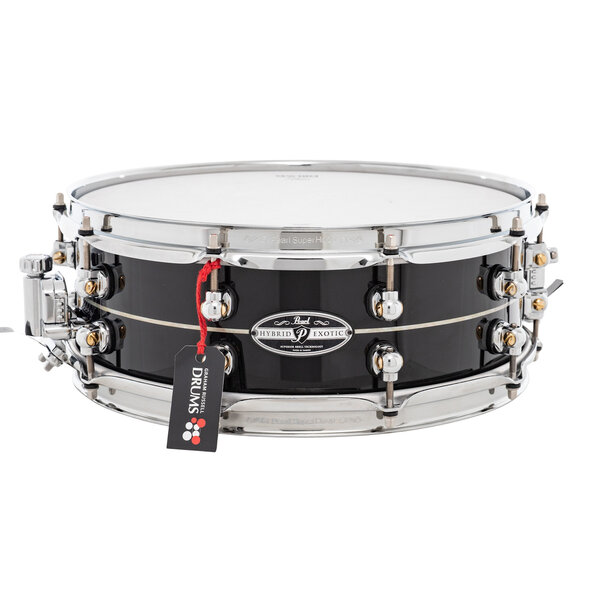 Pearl Pearl Hybrid Exotic 14" x 5" Snare Drum, Ebony Lacquer w/Pearl Inlay