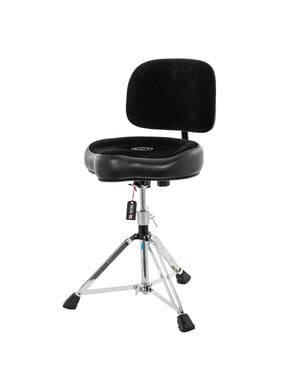 Roc n Soc Roc n Soc Cycle Drum Stool, Black w/Backrest & Custom Percussion Base