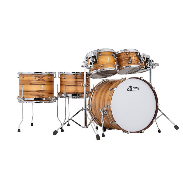 Brady Brady Jarrah Ply 22" Drum Kit, Black Heart Satin