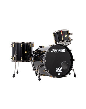 Sonor Sonor SQ2 Maple Drum Kit, Jet Black Lacquer w/Gold Fittings