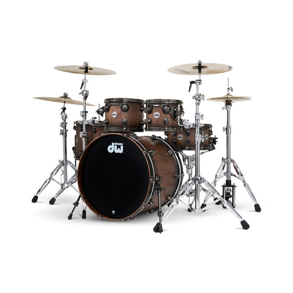 DW Drums DW Collectors Series 22" Pure Walnut Drum Kit, Satin Natural