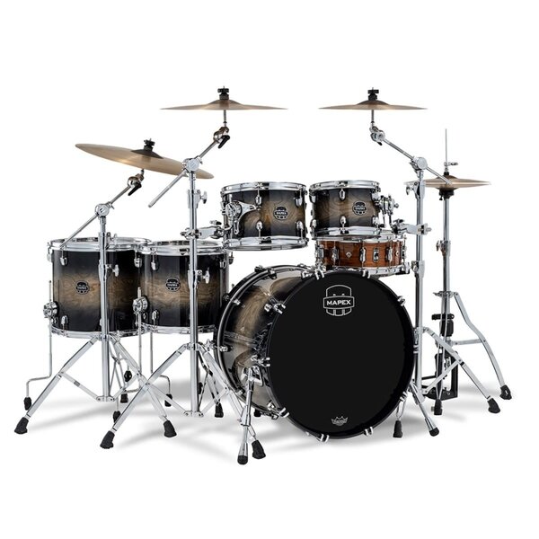 Mapex Mapex Saturn VI Studioease 22" Drum Kit, Black Ink Burst