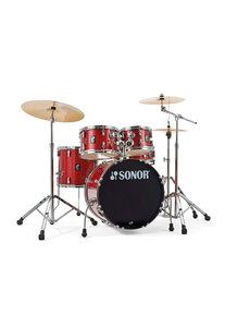 Sonor Sonor AQX 20” Studio Drum Kit, Red Moon Sparkle w/ Cymbals & Hardware