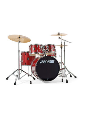 Sonor Sonor AQX 20” Studio Drum Kit, Red Moon Sparkle w/ Cymbals & Hardware