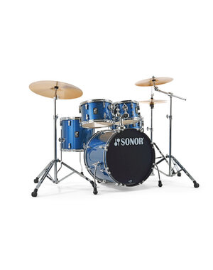 Sonor Sonor AQX 20” Studio Drum Kit, Blue Ocean Sparkle w/ Cymbals & Hardware