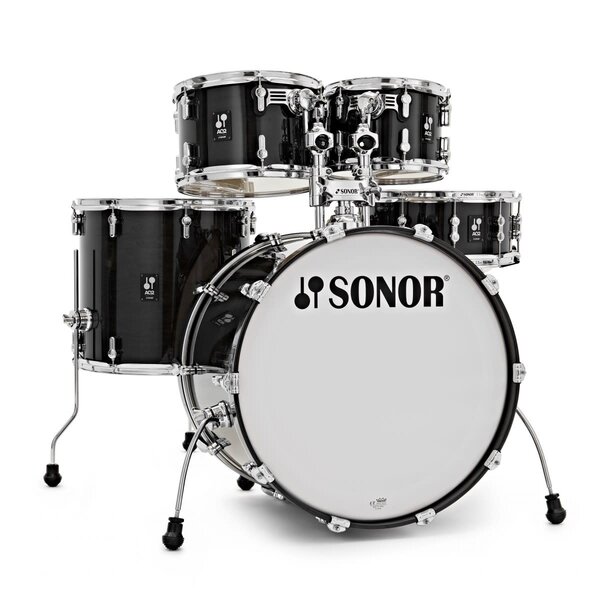 Sonor Sonor AQ2 22" Stage Shell Maple Drum Kit, Transparent Stain Black