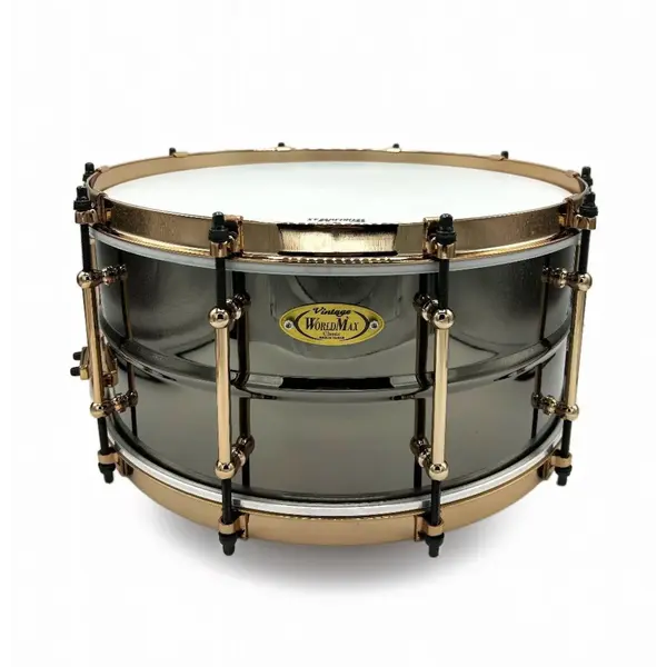 World Max WorldMax Black Brass 14” x 6.5” Snare Drum W/ Aztec Gold Hardware