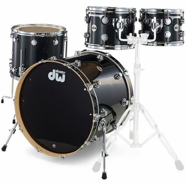 DW Drums DW Collectors Sonic Ply 22" Drum Kit, Gun Metal Sparkle Glass