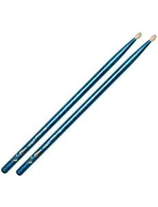 Vater Vater 5A Colourwrap  Wood Tip Drum Sticks, Blue Sparkle