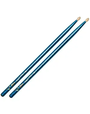 Vater Vater 5A Colourwrap  Wood Tip Drum Sticks, Blue Sparkle