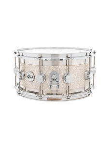 DW Drums DW Collectors Edge 14" x 7" Maple/Brass Snare Drum, Broken Glass
