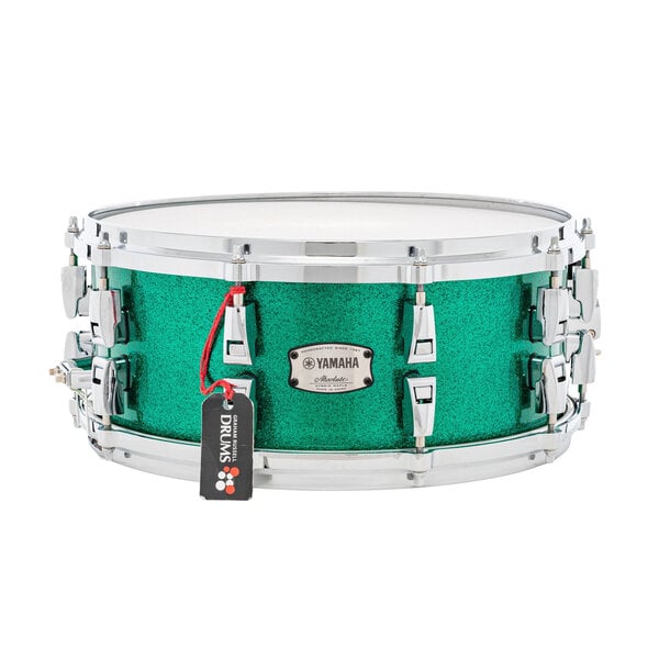 Yamaha Yamaha Absolute Hybrid Maple 14" x 6" Snare Drum, Jade Green Sparkle