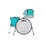 Ludwig Ludwig Classic Maple 20" Drum Kit, Turquoise Sparkle