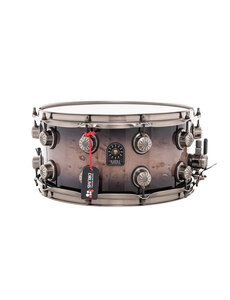 Natal Natal Mappa Burl 14" x 7" Snare Drum, Black Smoked Gloss