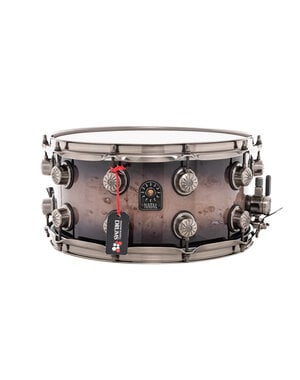 Natal Natal Mappa Burl 14" x 7" Snare Drum, Black Smoked Gloss