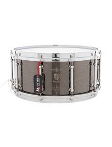 World Max WorldMax 14" x 6.5" Engraved Black Nickel Over Brass Snare Drum