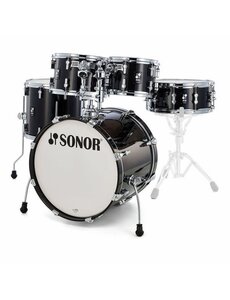 Sonor Sonor AQ2 20" Studio Shell Maple Drum Kit, Transparent Stain Black