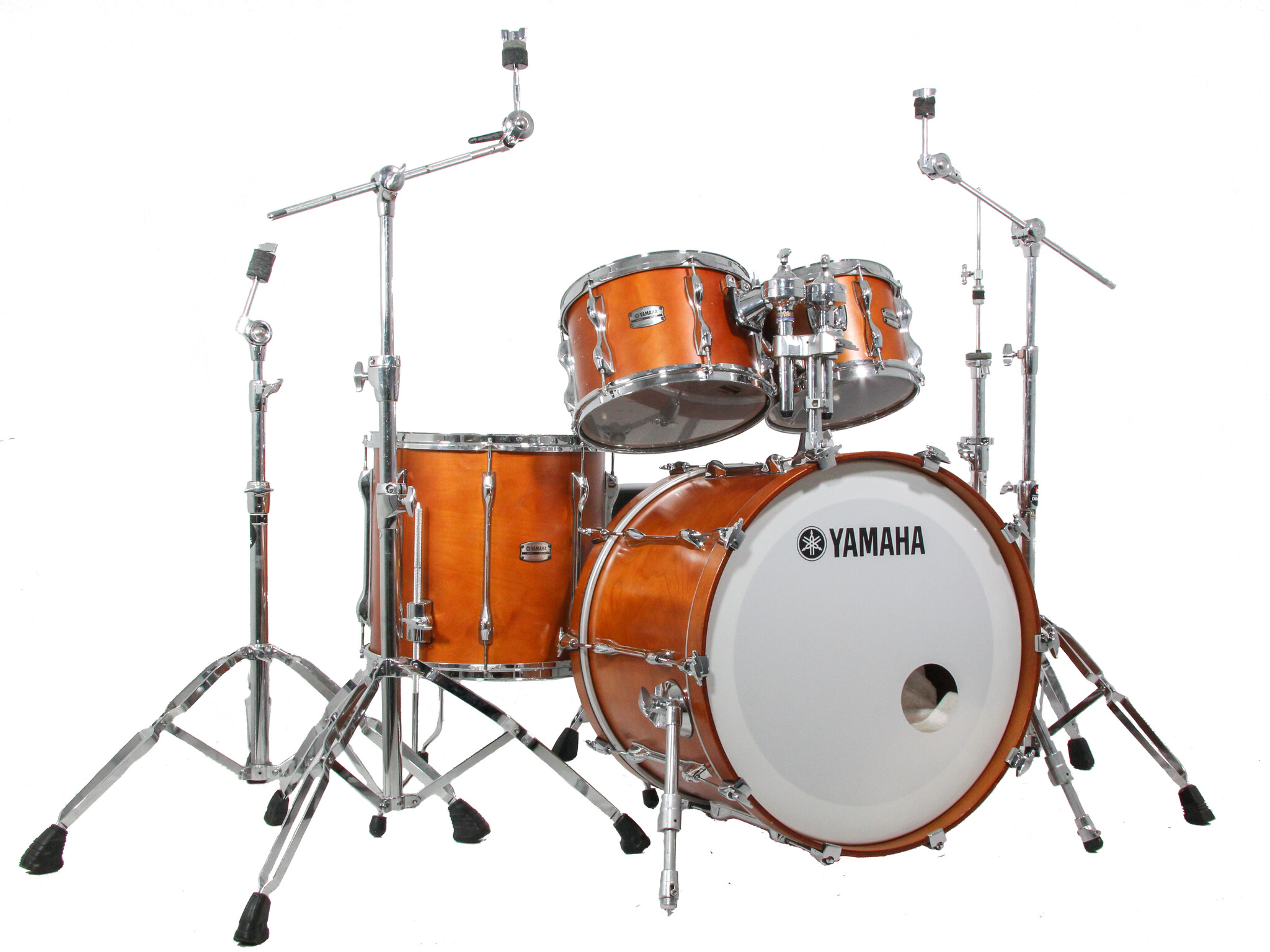 Four-piece Yamaha Recording Custom drum kit hire setup