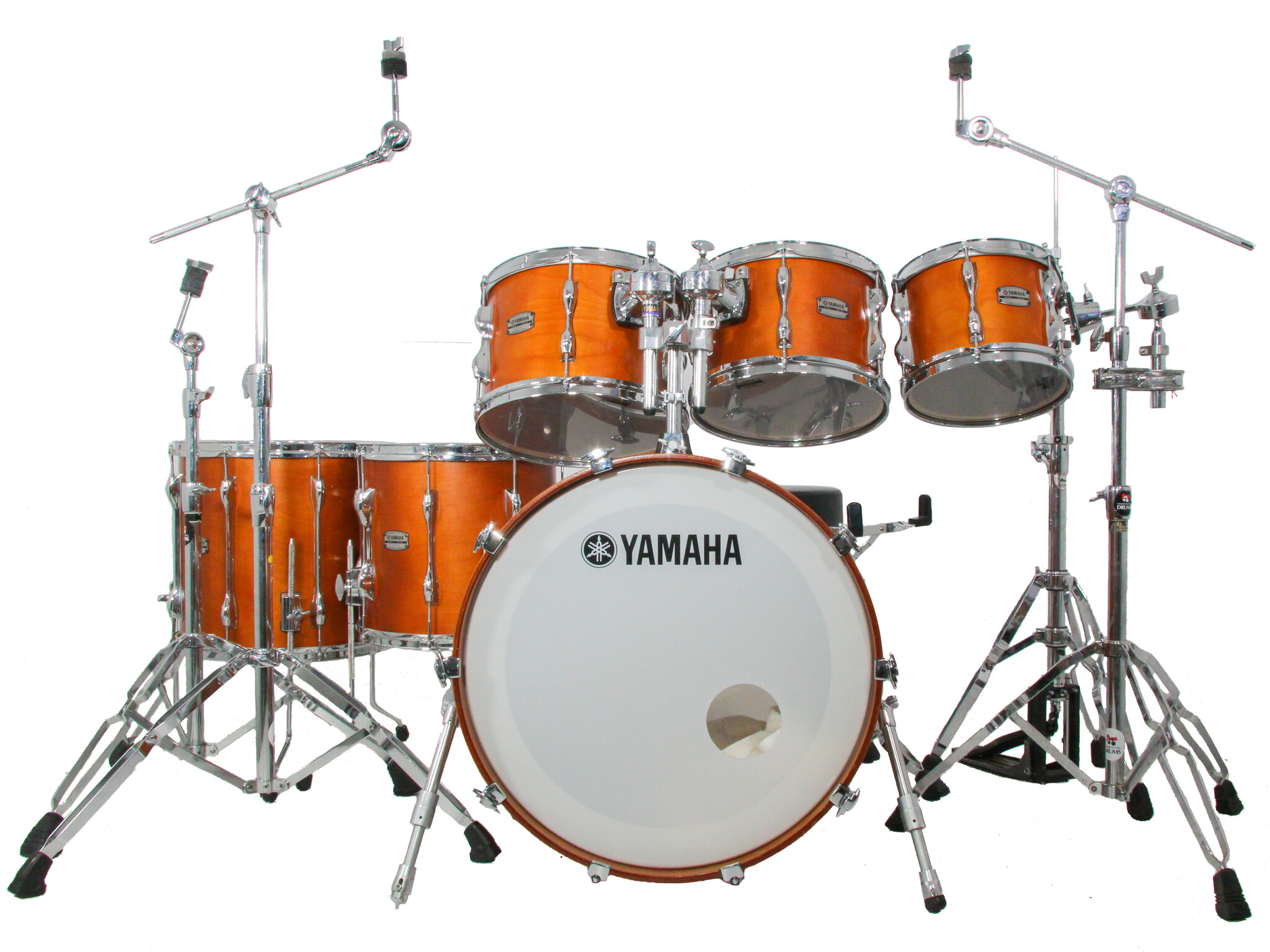 Six-piece Yamaha Recording Custom drum kit hire setup