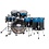 Natal Natal Originals Custom 22" Walnut/Birch Drum Kit, Blue Sparkle to Black Fade