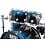 Natal Natal Originals Custom 22" Walnut/Birch Drum Kit, Blue Sparkle to Black Fade