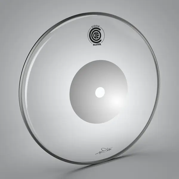 Code Code Boomer 14" Clear Tom Drum Head with Chrome Dot