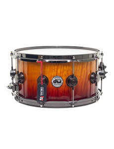 DW Drums DW Collectors 14" x 7" Maple Snare Drum, Exotic Amber to Rich Red Tobacco Fade