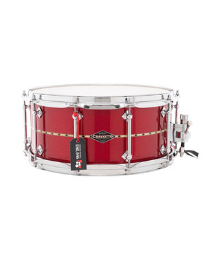 Craviotto Craviotto 14" x 6.5" Solid Maple Snare Drum, Red Sparkle