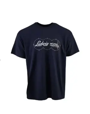 Ludwig Ludwig 'most famous name on drums' Navy T Shirt, X-Large