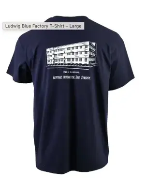 Ludwig Ludwig 'most famous name on drums' Navy T Shirt, Large