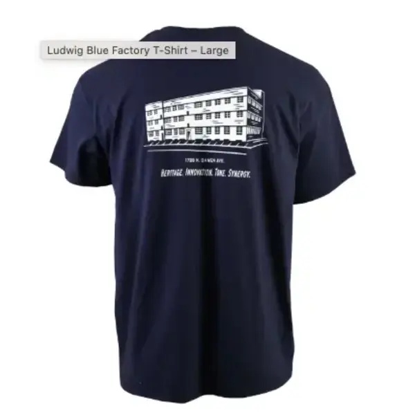 Ludwig Ludwig 'most famous name on drums' Navy T Shirt, Large